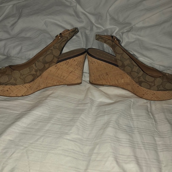 COACH -FERRY SIG C JAQUARD/CALF KHAKI /CHESTNUT - Picture 4 of 4